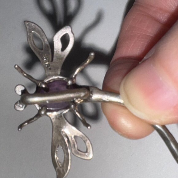 Sterling Dragonfly With Amethyst Pendant - Picture 13 of 15